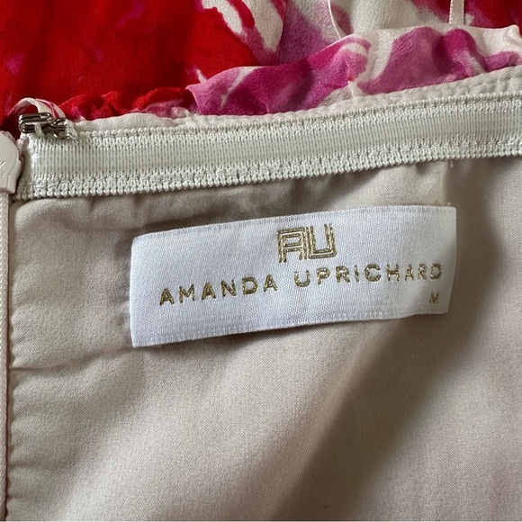 Amanda Uprichard Off The Shoulder 100% Silk Maxi Floral Dress Sz M - Picture 9 of 12